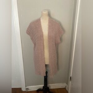 Lauren Conrad Rose Pink Fuzzy Cardigan Sweater Vest